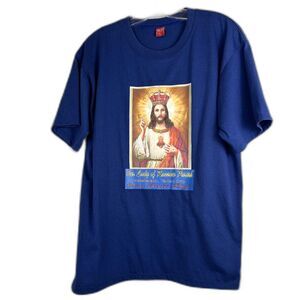 Yalex Gold, Jesus Viva Cristo Rey Tee Mn Sz XL Cotton Blend, Washable, Dryable